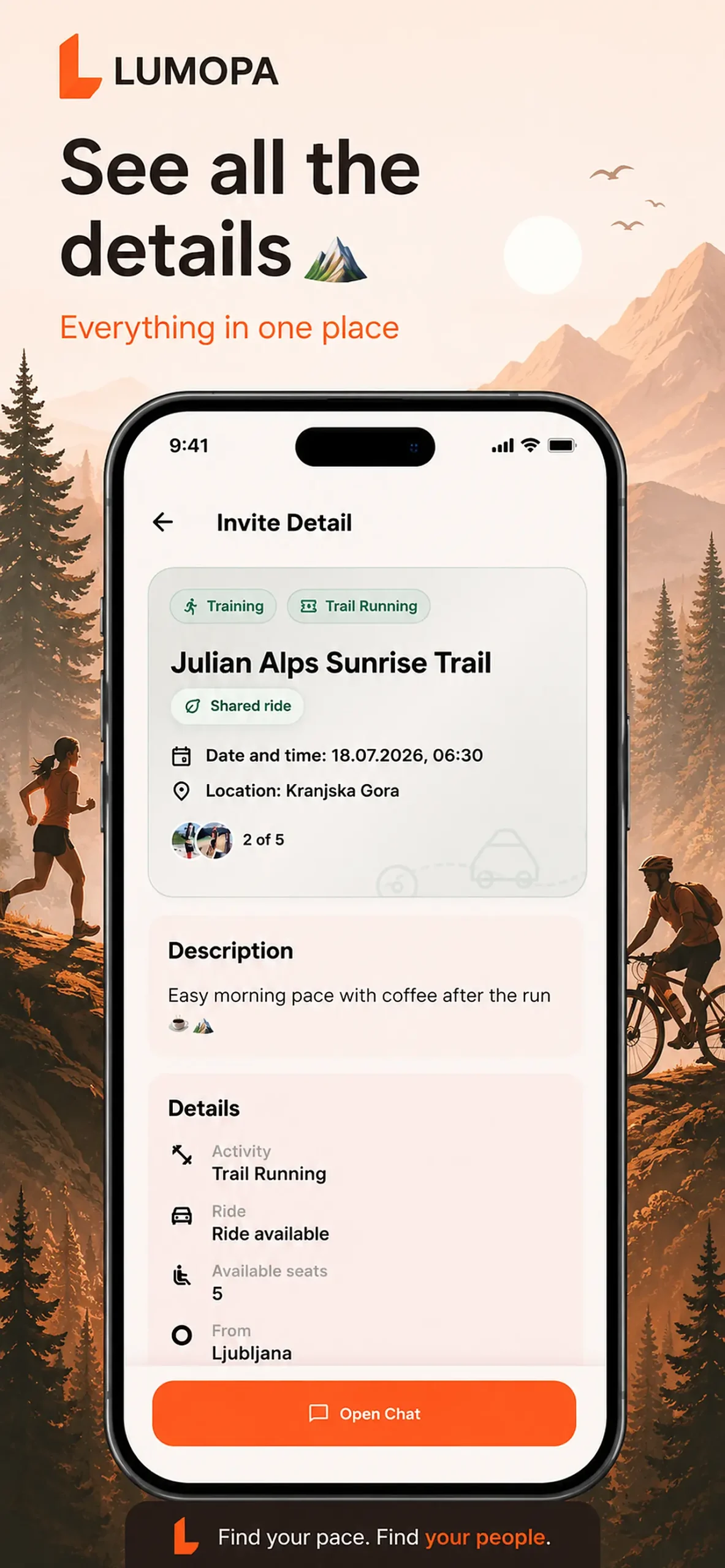 Lumopa invite details screen